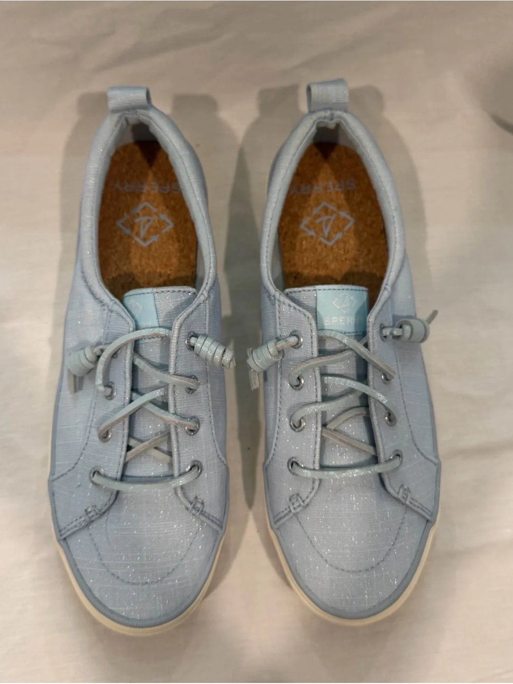 Women’s Sperry Crest Vibe Sparkle Sneakers – Light Blue